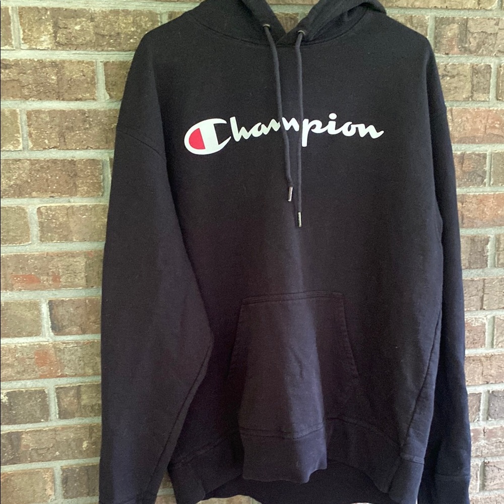 Champion Black Classic Logo Sweater